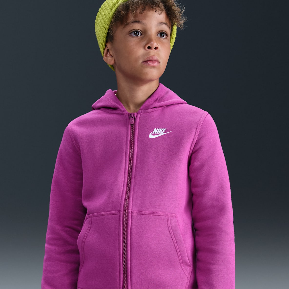 Nike Sportswear Club Nike Sportswear Club Sudadera con gorro de cierre completo para niños talla grande