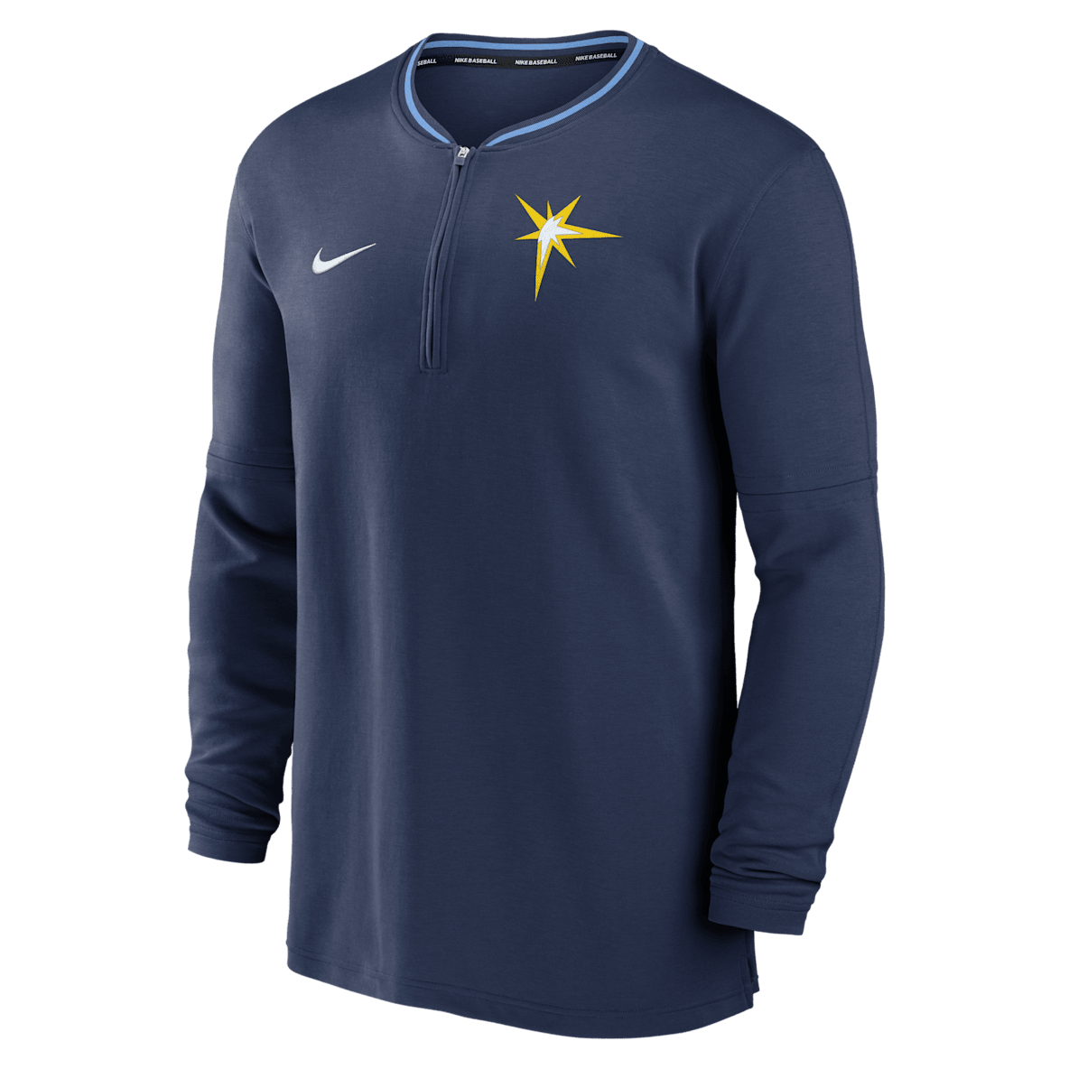 Tampa Bay Rays Authentic Collection Tampa Bay Rays Authentic Collection Playera de manga larga Nike Dri-FIT de la MLB de medio cierre para hombre
