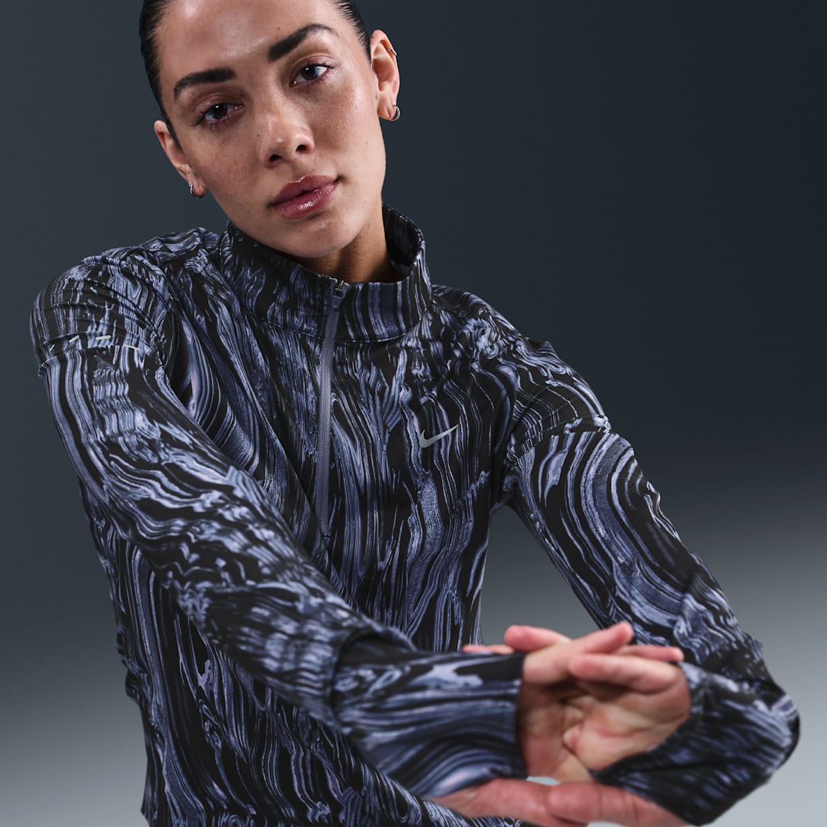 Nike Swift Nike Swift Women's Dri-FIT UV 1/2-Zip Printed Running Top