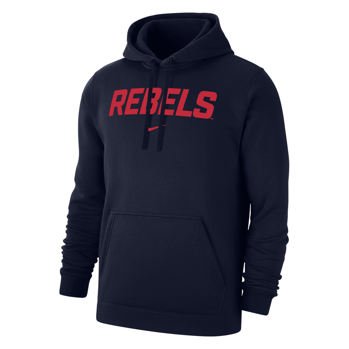 Ole Miss Club Fleece Ole Miss Club Fleece Sudadera con gorro sin cierre universitaria Nike para hombre