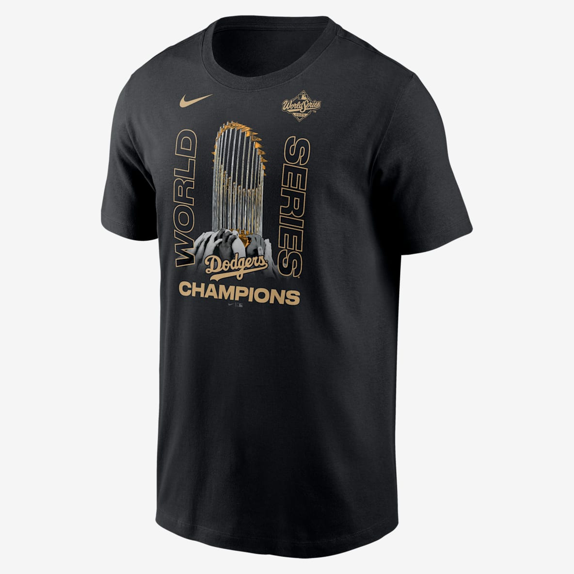 Los Angeles Dodgers 2025 World Series Champions Raise The Trophy Men's Nike MLB T-Shirt
