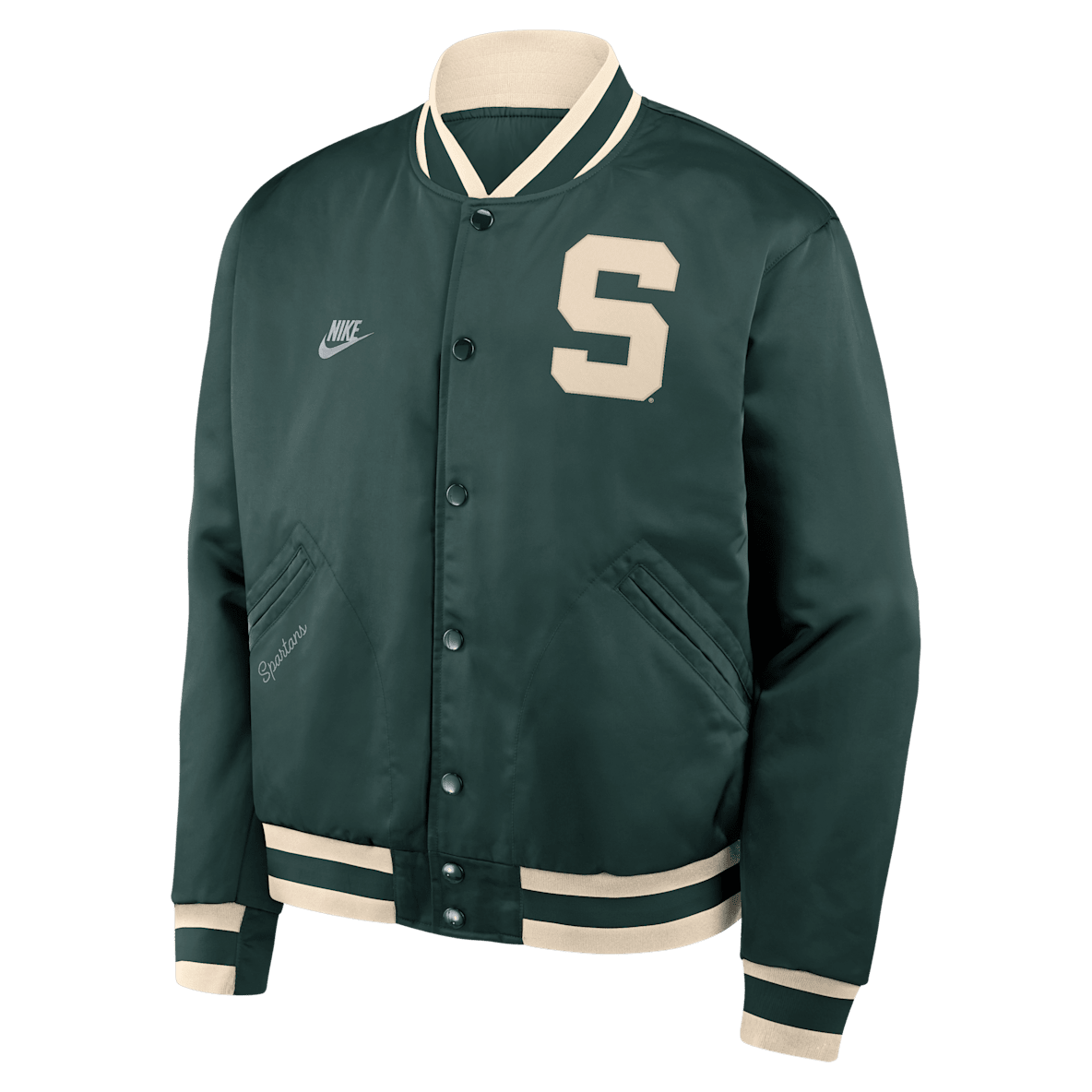 Michigan State Legacy Michigan State Legacy Men's Nike College Full-Snap Bomber Jacket
