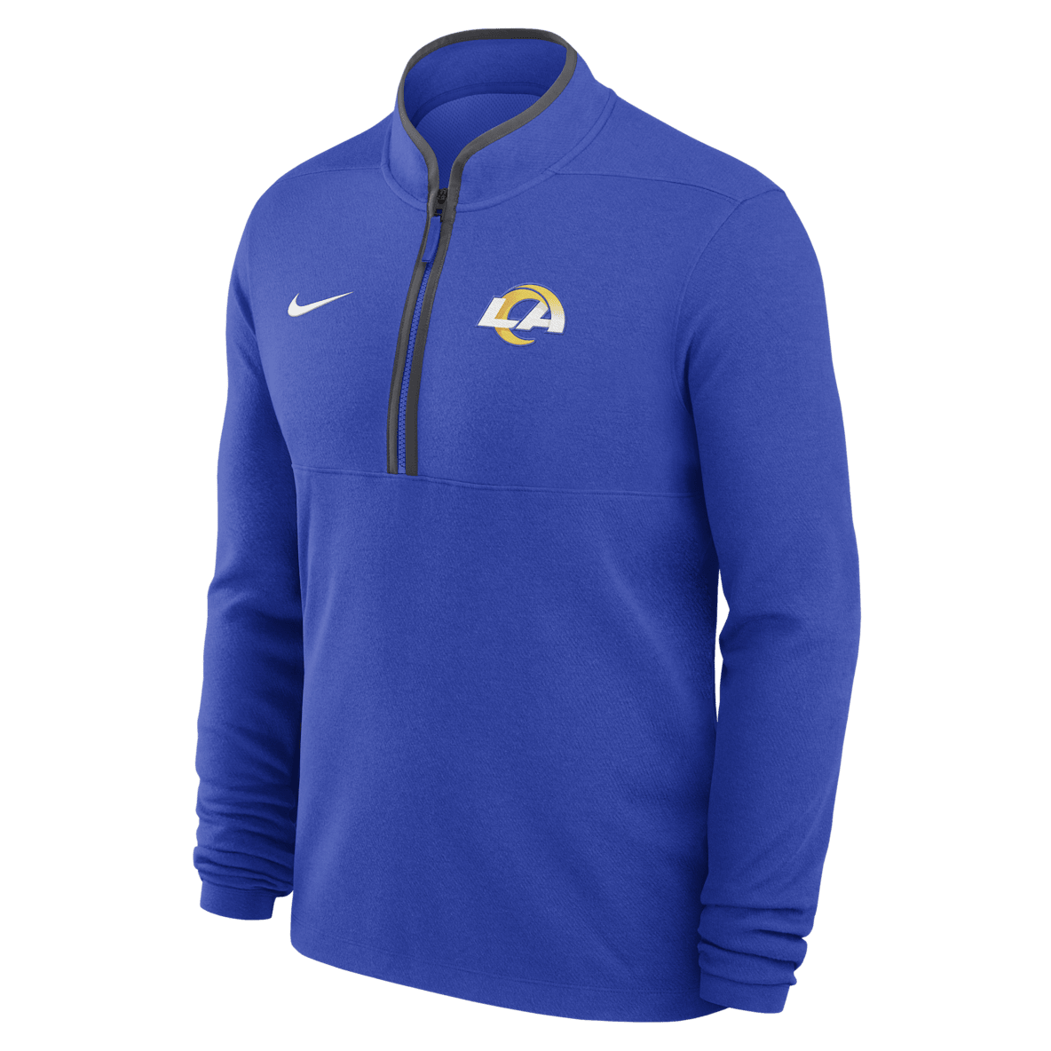 Los Angeles Rams Logo Victory Los Angeles Rams Logo Victory Men's Nike Dri-FIT NFL 1/2-Zip Long-Sleeve Top