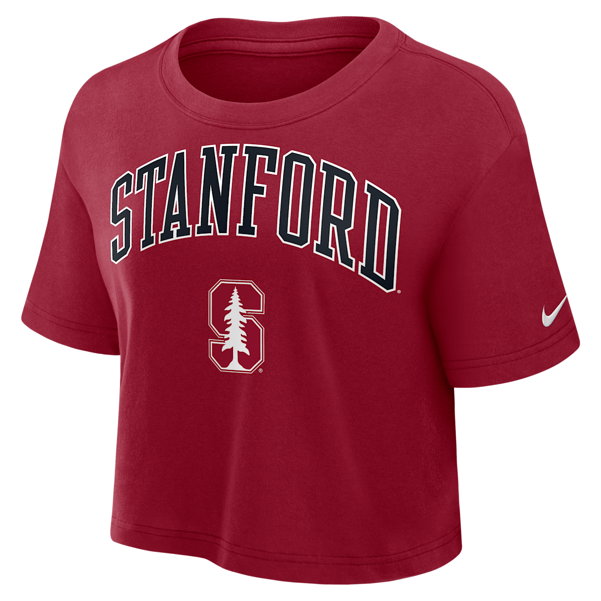 Stanford Athletic Prep Arch Stanford Athletic Prep Arch Playera universitaria Nike Dri-FIT cropped para mujer