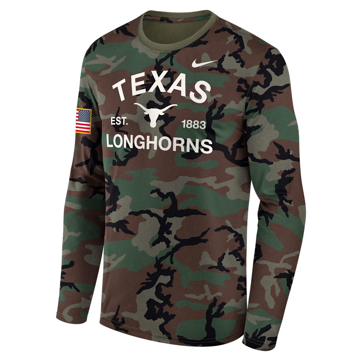 Texas 2025 Military Appreciation Legend Texas 2025 Military Appreciation Legend Men's Nike Dri-FIT College Long-Sleeve T-Shirt