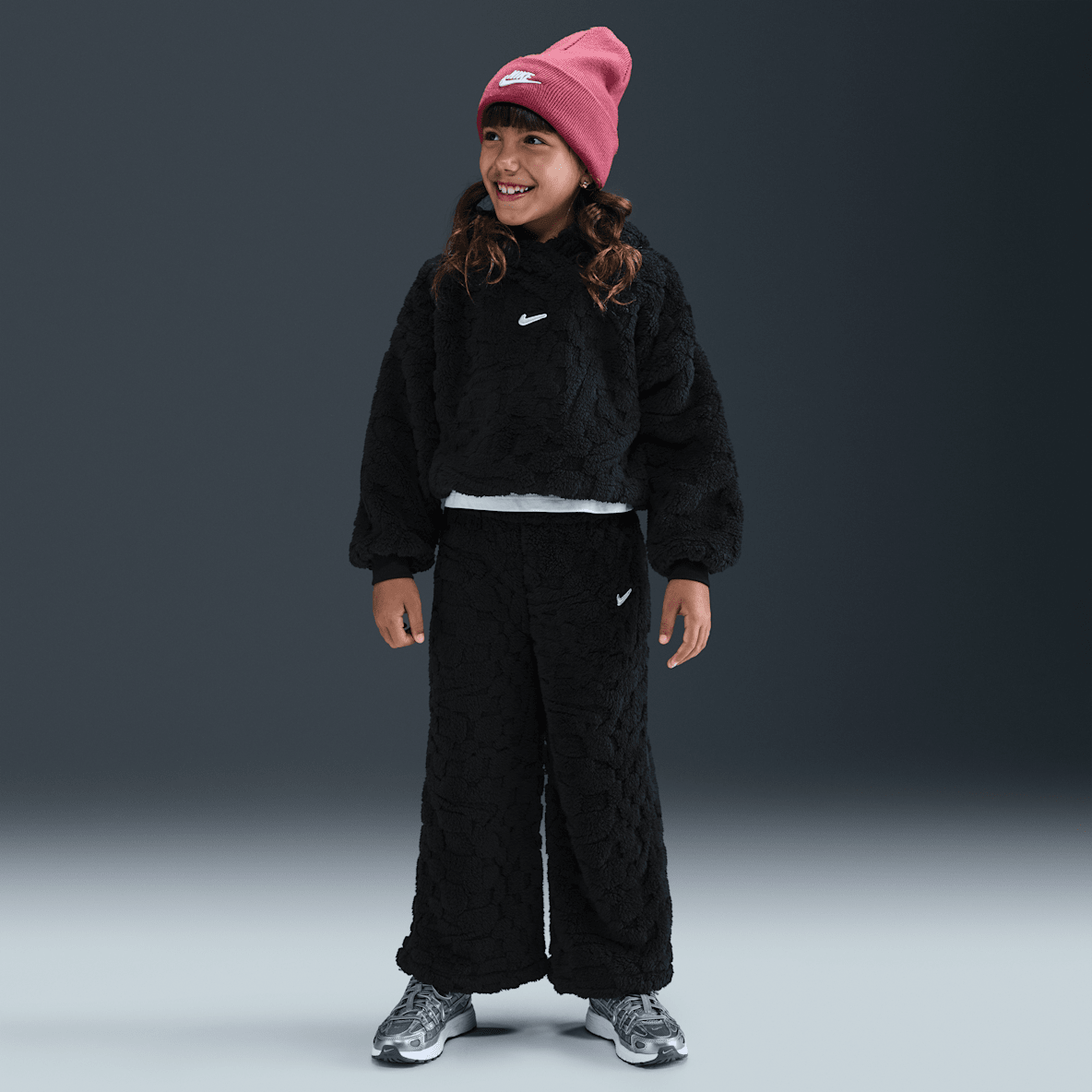 Nike Cozy Nike Cozy Conjunto de sudadera con gorro sin cierre y pants para niños talla pequeña