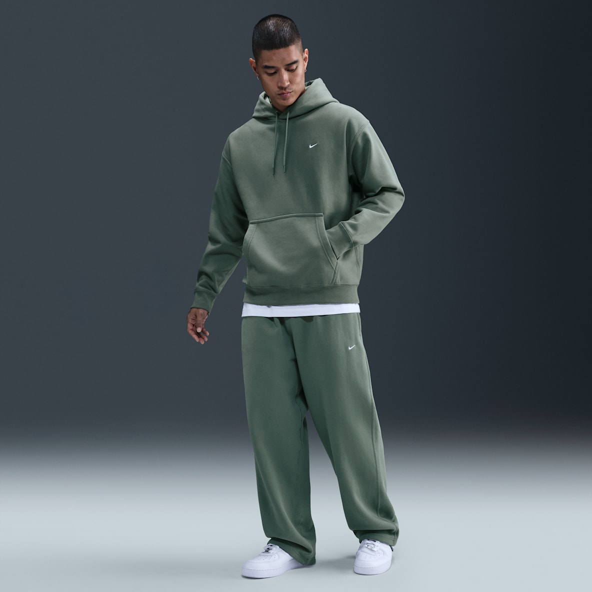 Nike Solo Swoosh Nike Solo Swoosh Men's Fleece Open-Hem Trousers