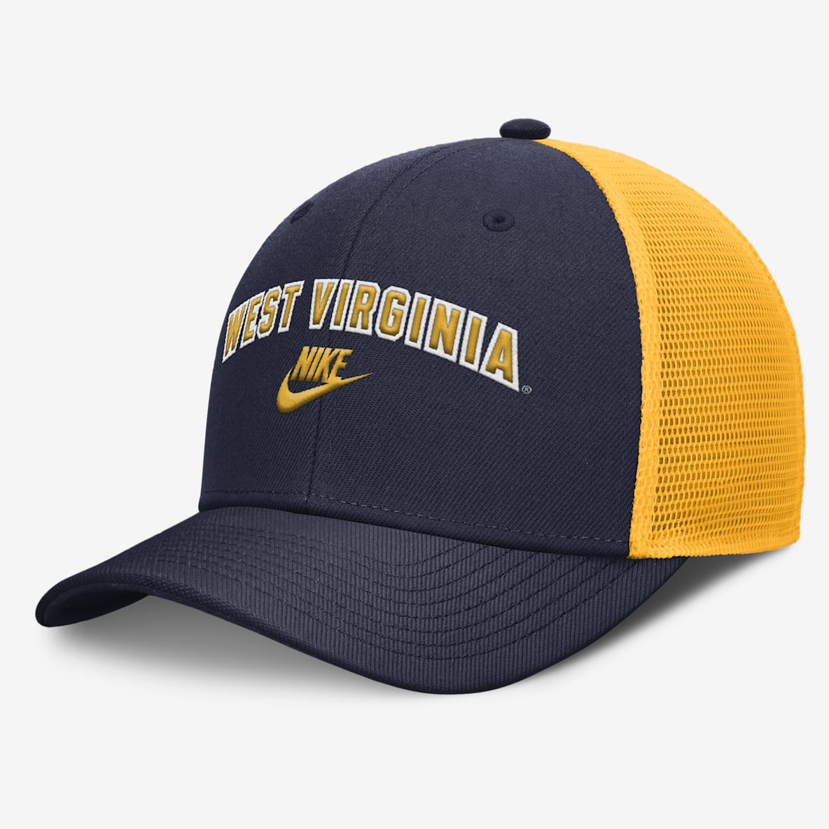 West Virginia Legacy Arch Rise West Virginia Legacy Arch Rise Men's Nike Dri-FIT College Trucker Adjustable Hat