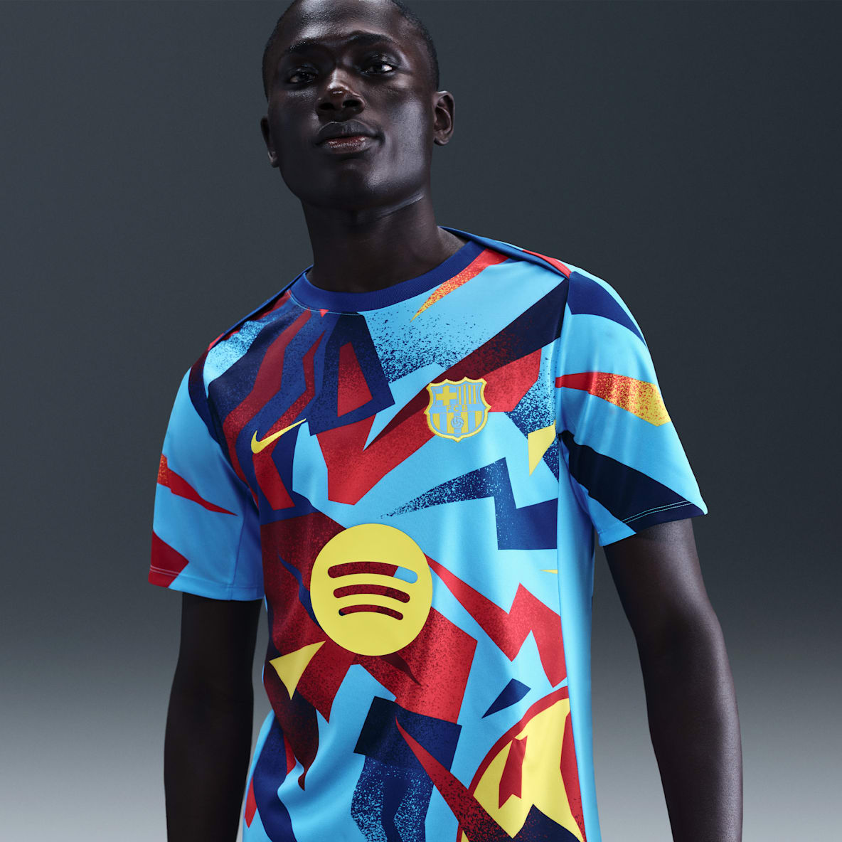 FC Barcelona Academy Pro (fjärdeställ) Fotbollströja för uppvärmning för män