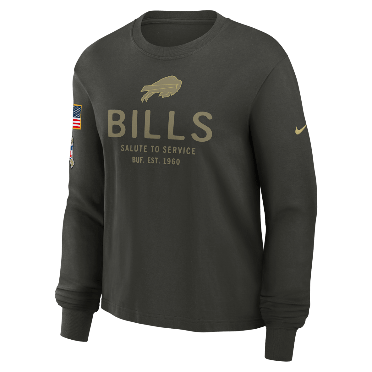 Buffalo Bills Salute to Service Sideline Buffalo Bills Salute to Service Sideline Playera de manga larga Nike Dri-FIT de la NFL para mujer