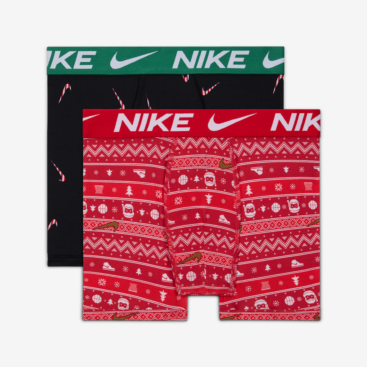 Nike Nike Big Kids' Dri-FIT Holiday Boxer Briefs, (2 Pack)