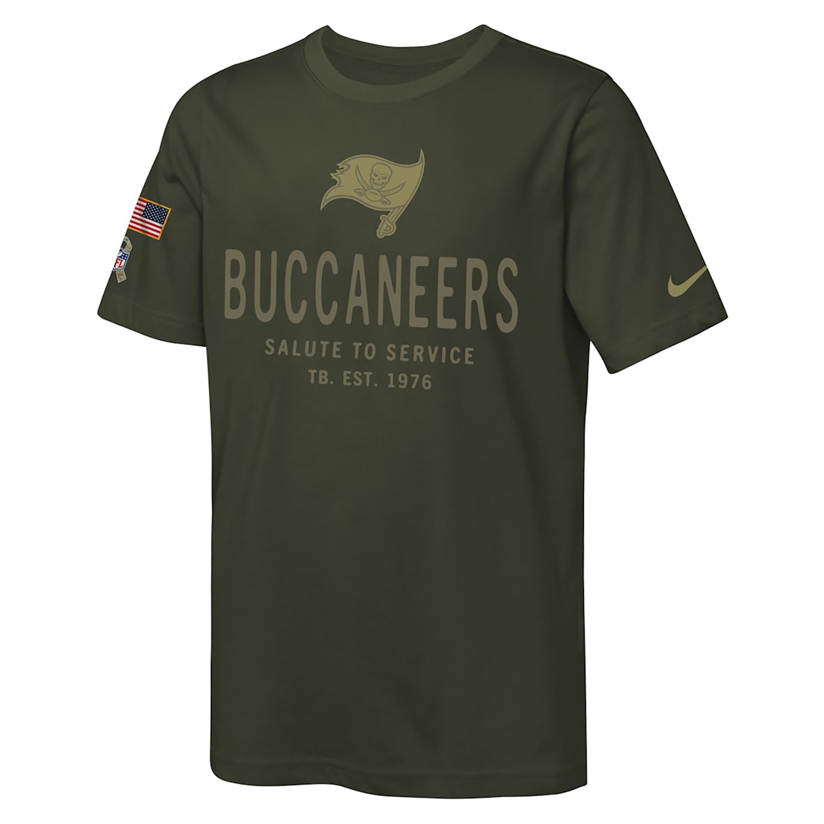 Tampa Bay Buccaneers Salute to Service Sideline Big Kids’ Nike Dri-FIT NFL T-Shirt