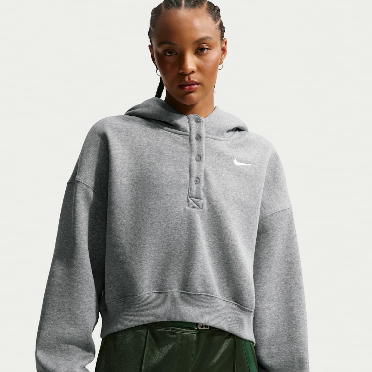 Nike Sportswear Phoenix Fleece Nike Sportswear Phoenix Fleece Cropped oversized Henley-hoodie voor dames