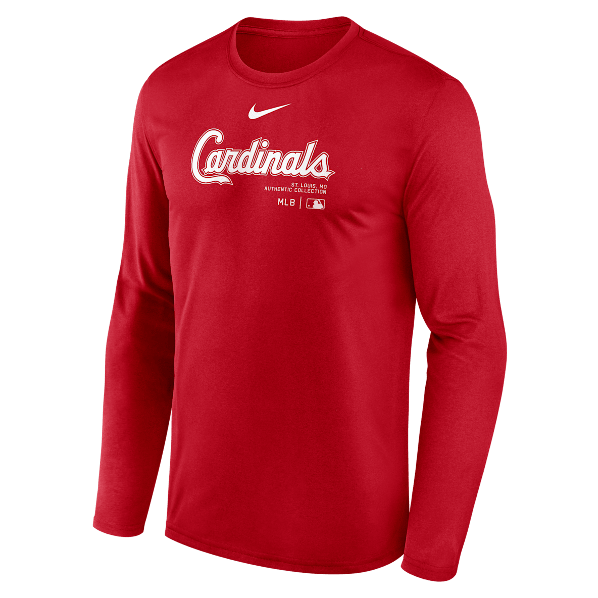 St. Louis Cardinals Authentic Collection Practice St. Louis Cardinals Authentic Collection Practice Playera de manga larga Nike Dri-FIT de la MLB para hombre