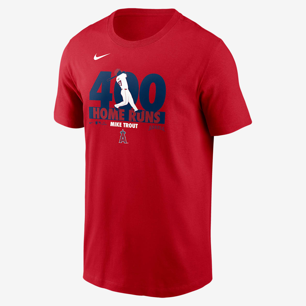 Mike Trout Los Angeles Angels 400 Home Runs Men's Nike MLB T-Shirt