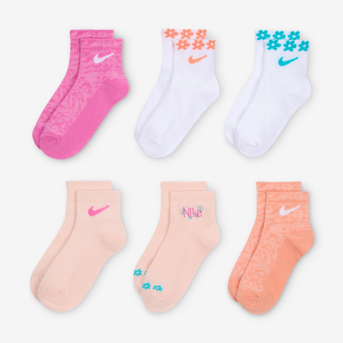 Nike Nike Little Kids' Wild Flower Ankle Socks (6 Pairs)