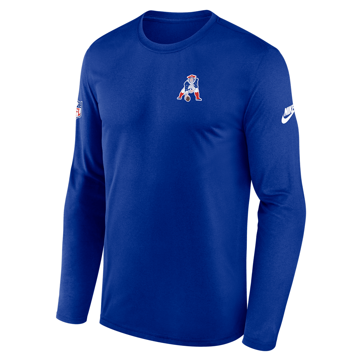 New England Patriots Alt Legend Small Logo Playera de manga larga Nike Dri-FIT de la NFL para hombre