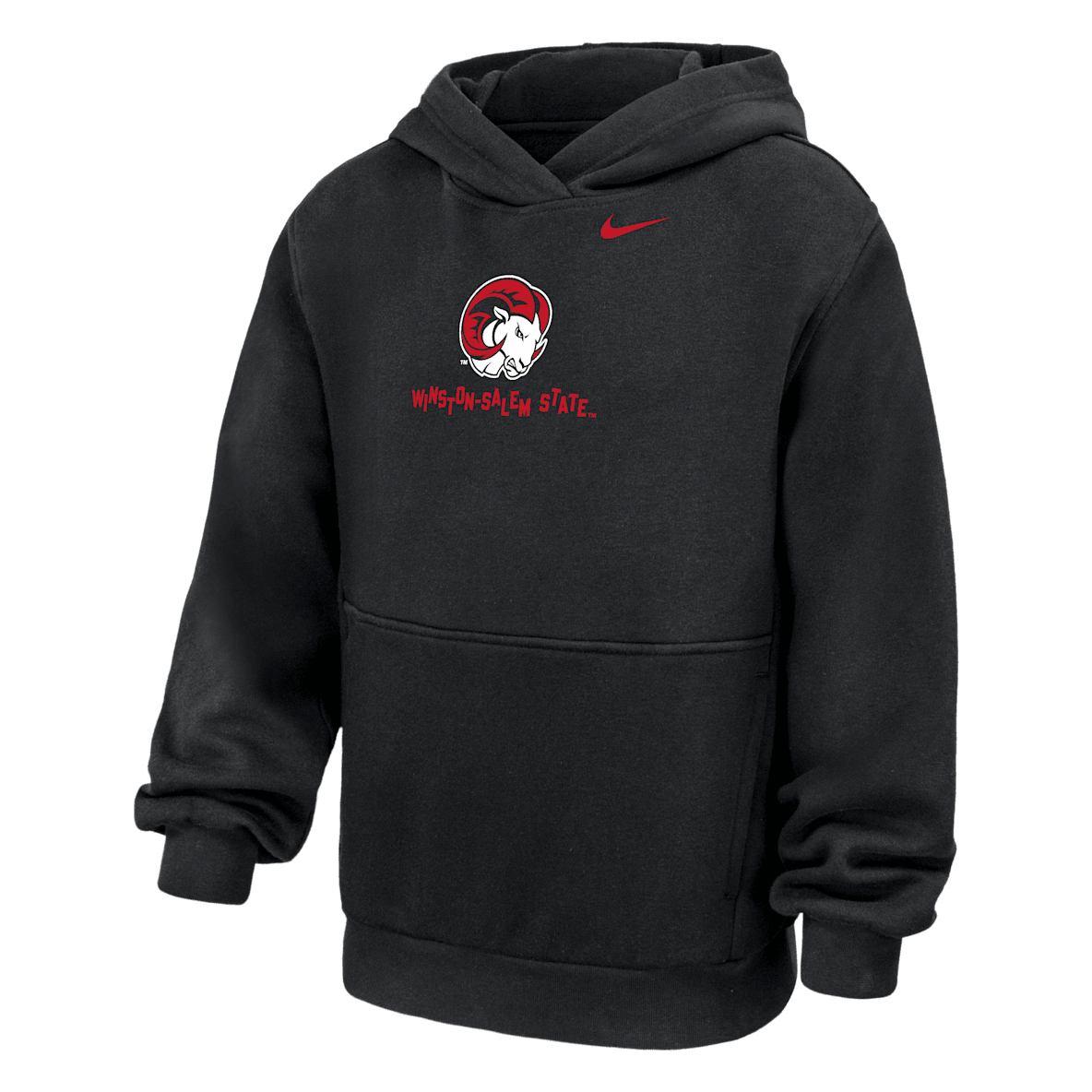 Winston-Salem State University Club Fleece Winston-Salem State University Club Fleece Sudadera con gorro universitaria Nike para niños talla grande