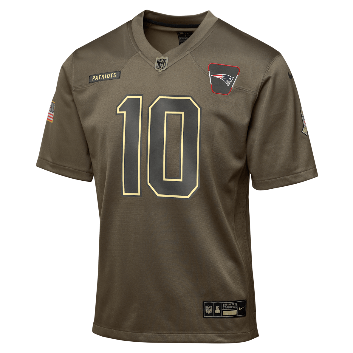 Drake Maye New England Patriots Salute to Service Drake Maye New England Patriots Salute to Service Big Kids’ Nike NFL Game Jersey