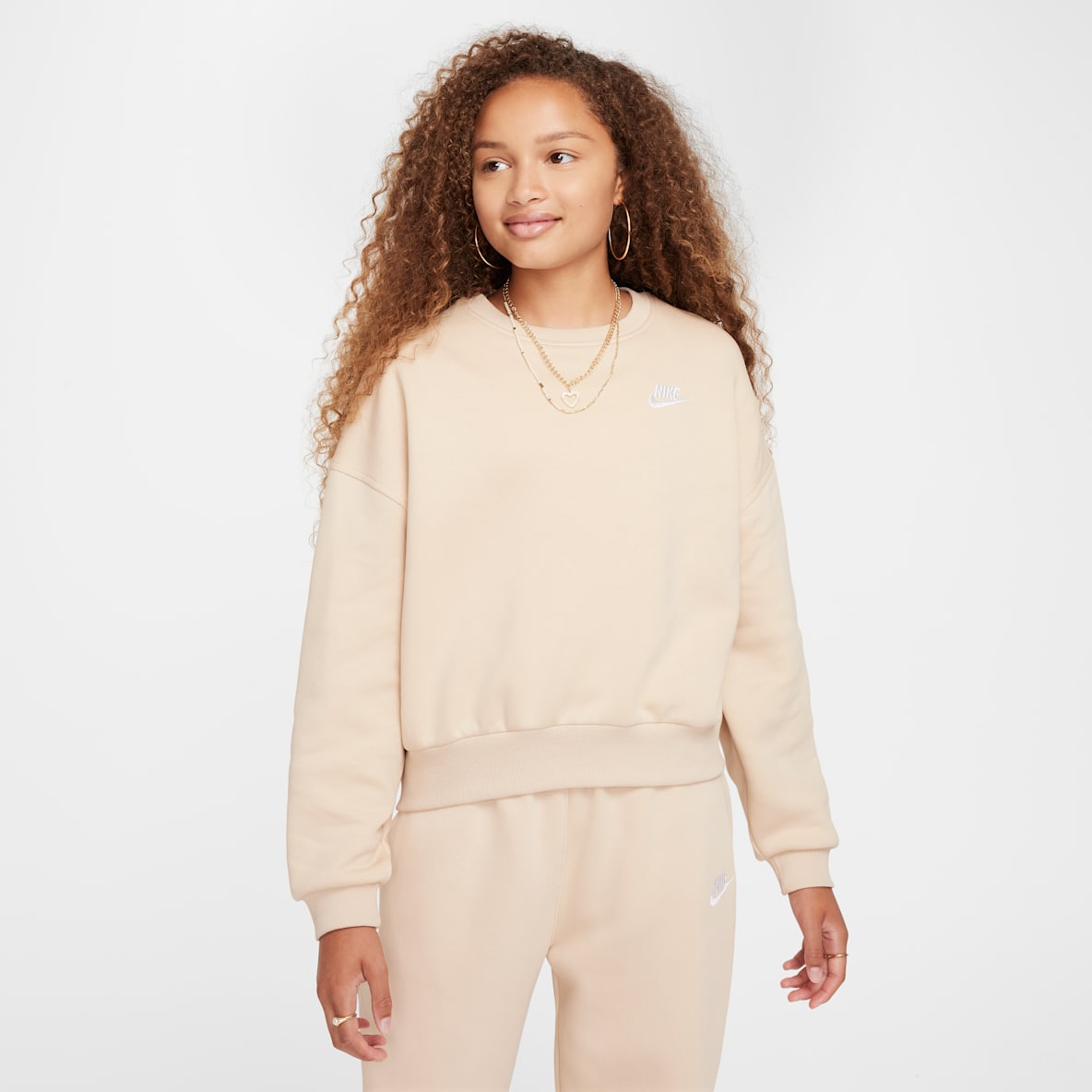 Nike Sportswear Club Fleece Girls' Boxy Crew-Neck Sweatshirt