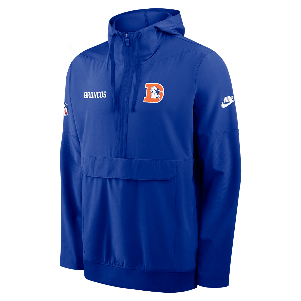 Denver Broncos Alt Option Route Anorak Denver Broncos Alt Option Route Anorak Men's Nike NFL 1/2-Zip Hooded Jacket