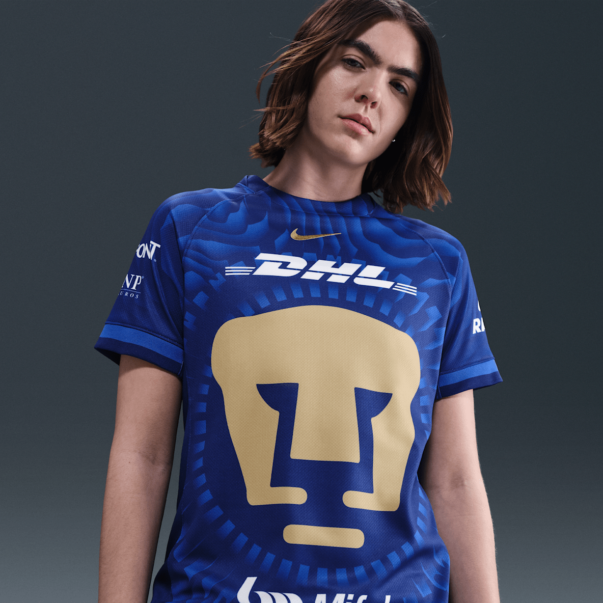 Pumas UNAM visitante 2025/26 Stadium Pumas UNAM visitante 2025/26 Stadium Jersey de fútbol Nike Dri-FIT Replica para mujer