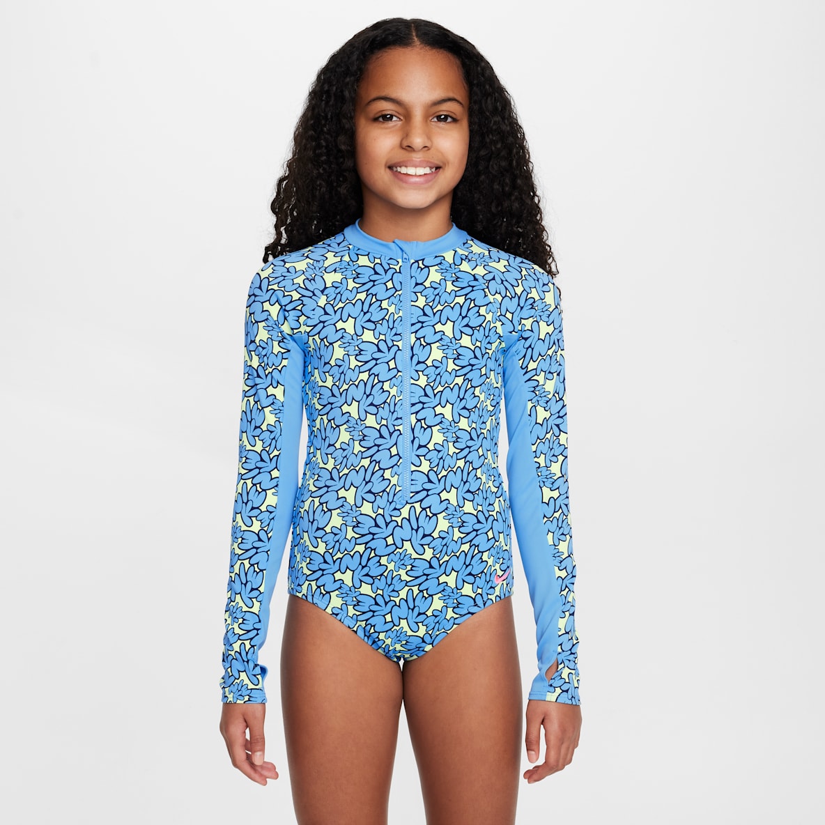 Natación Nike Natación Nike Traje de baño de una pieza de manga larga para niña talla grande