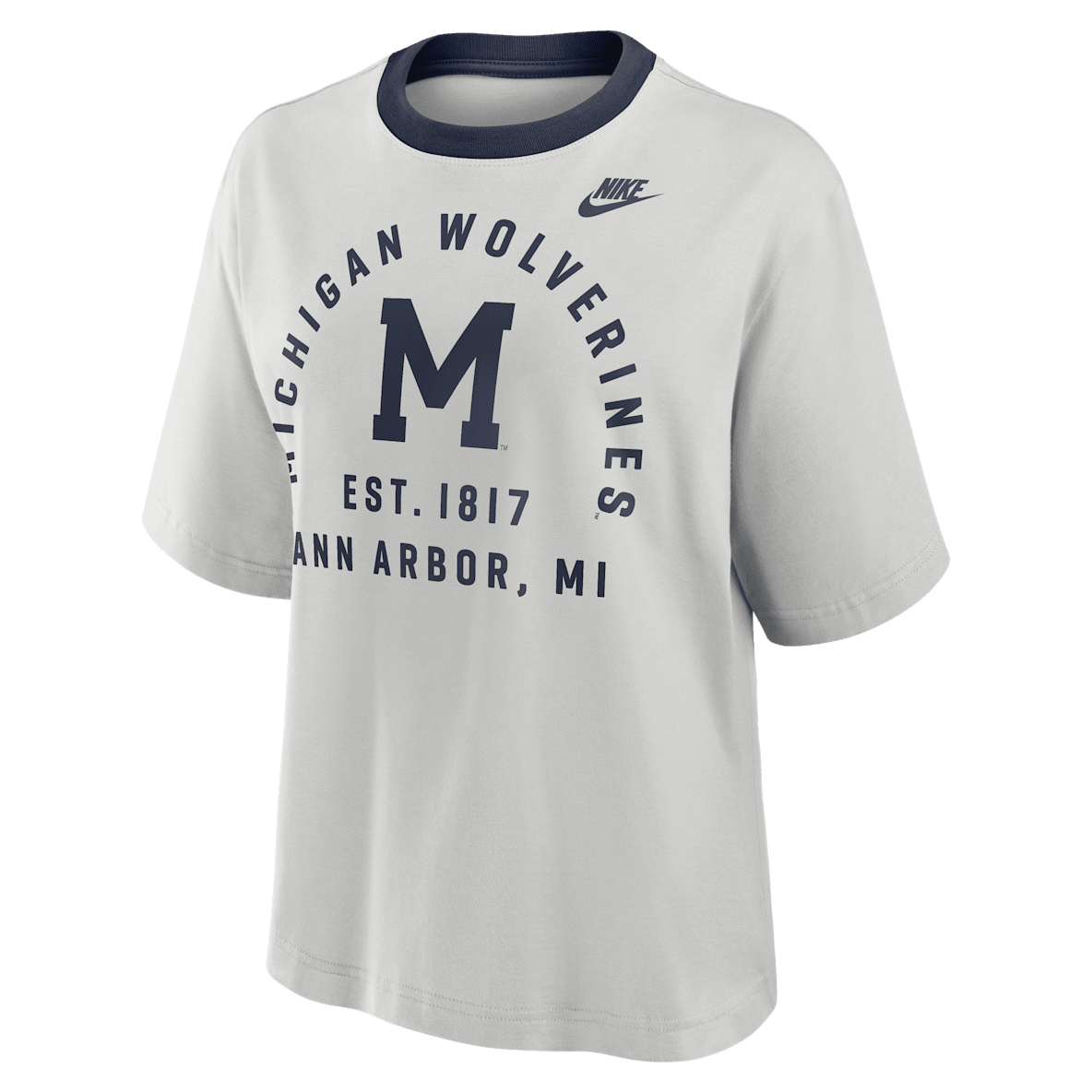 Michigan Legacy Arch Script Boxy Michigan Legacy Arch Script Boxy Women's Nike College T-Shirt