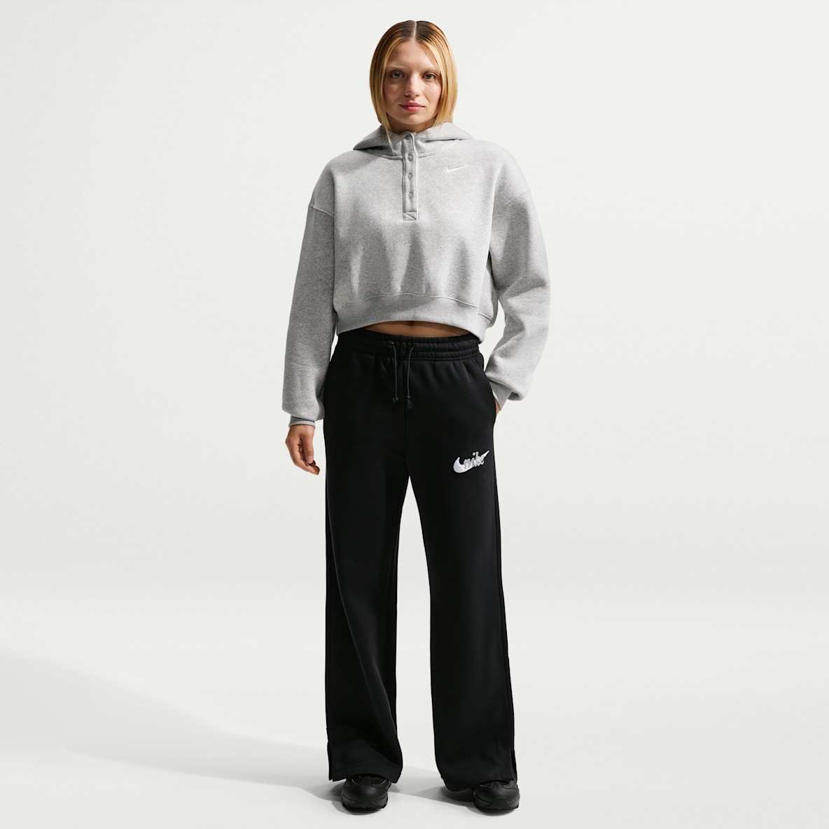 Nike Sportswear Phoenix Fleece Women's High-Waisted Wide-Leg Logo Trousers