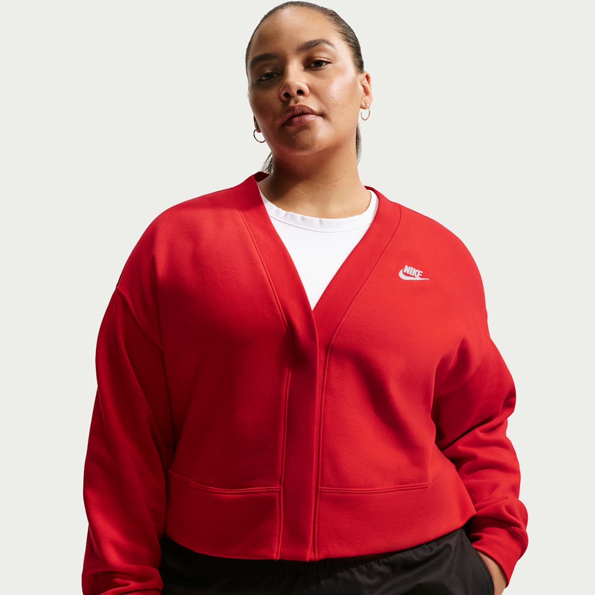 Nike Sportswear Club Fleece Cárdigan holgado para mujer (talla grande)