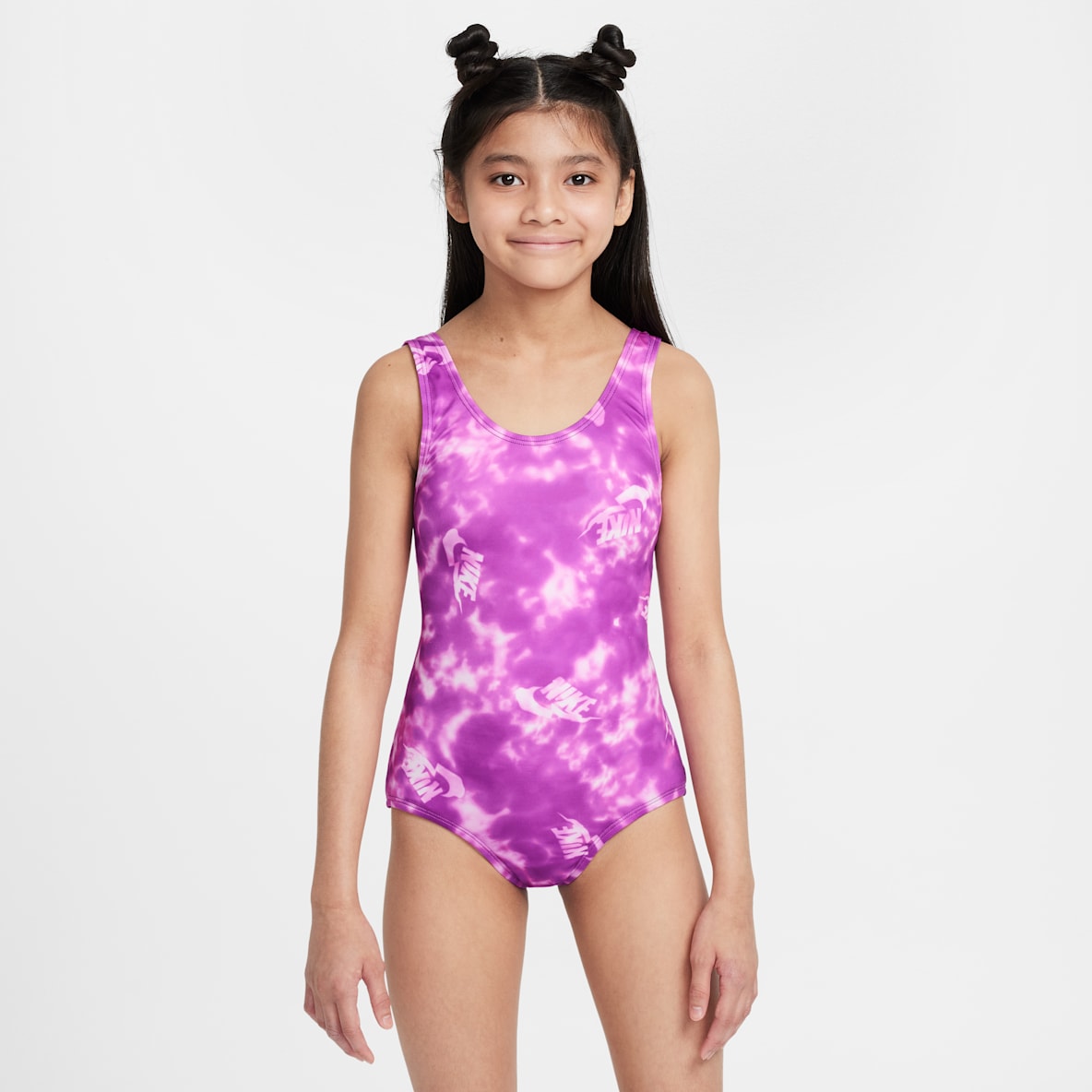 Natación Nike Traje de baño de una pieza con diseño de espalda en U para niñas talla grande