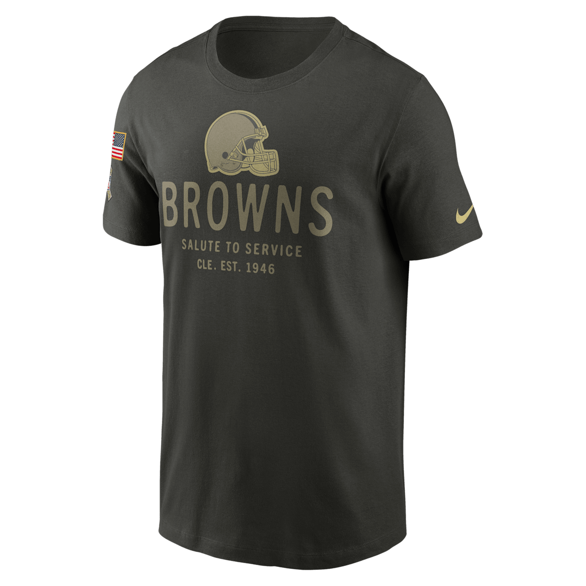 Cleveland Browns Salute to Service Sideline Primary Edge Cleveland Browns Salute to Service Sideline Primary Edge Men's Nike Dri-FIT NFL T-Shirt