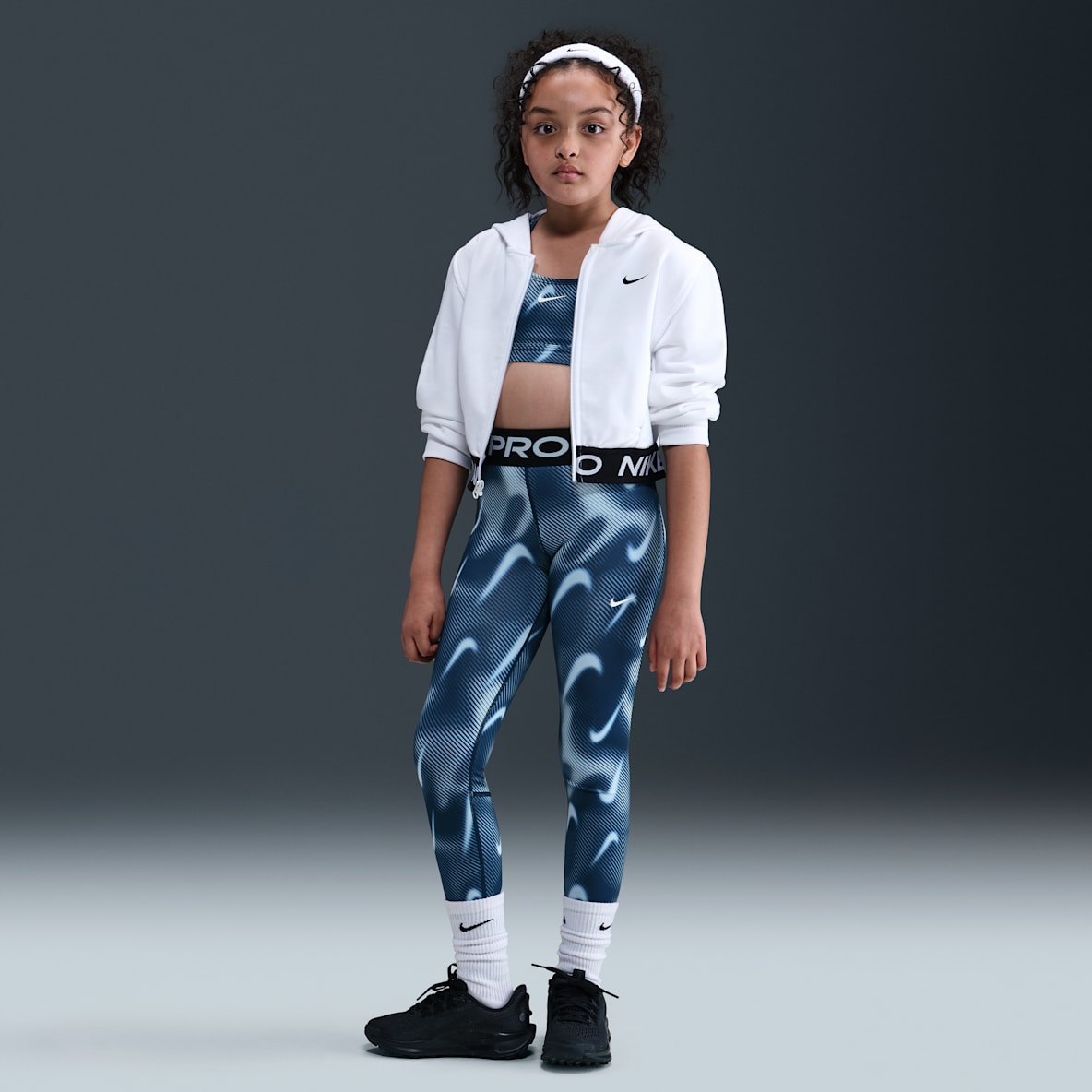 Nike Pro Big Kids' (Girls') Mid-Rise Leggings
