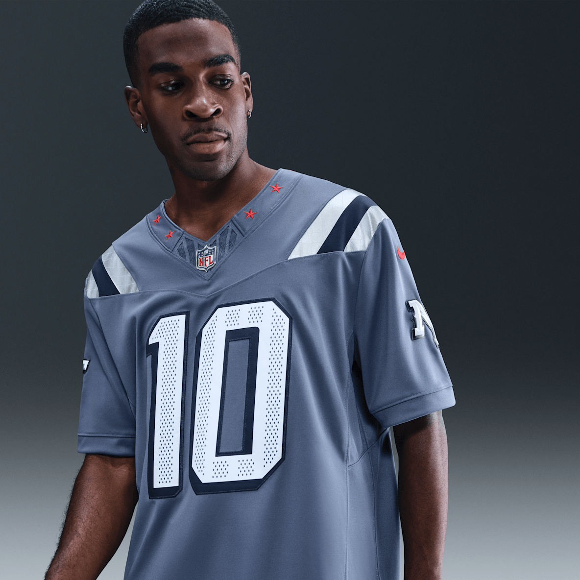 Drake Maye New England Patriots Rivalries Collection Drake Maye New England Patriots Rivalries Collection Men's Nike Dri-FIT NFL Limited Jersey