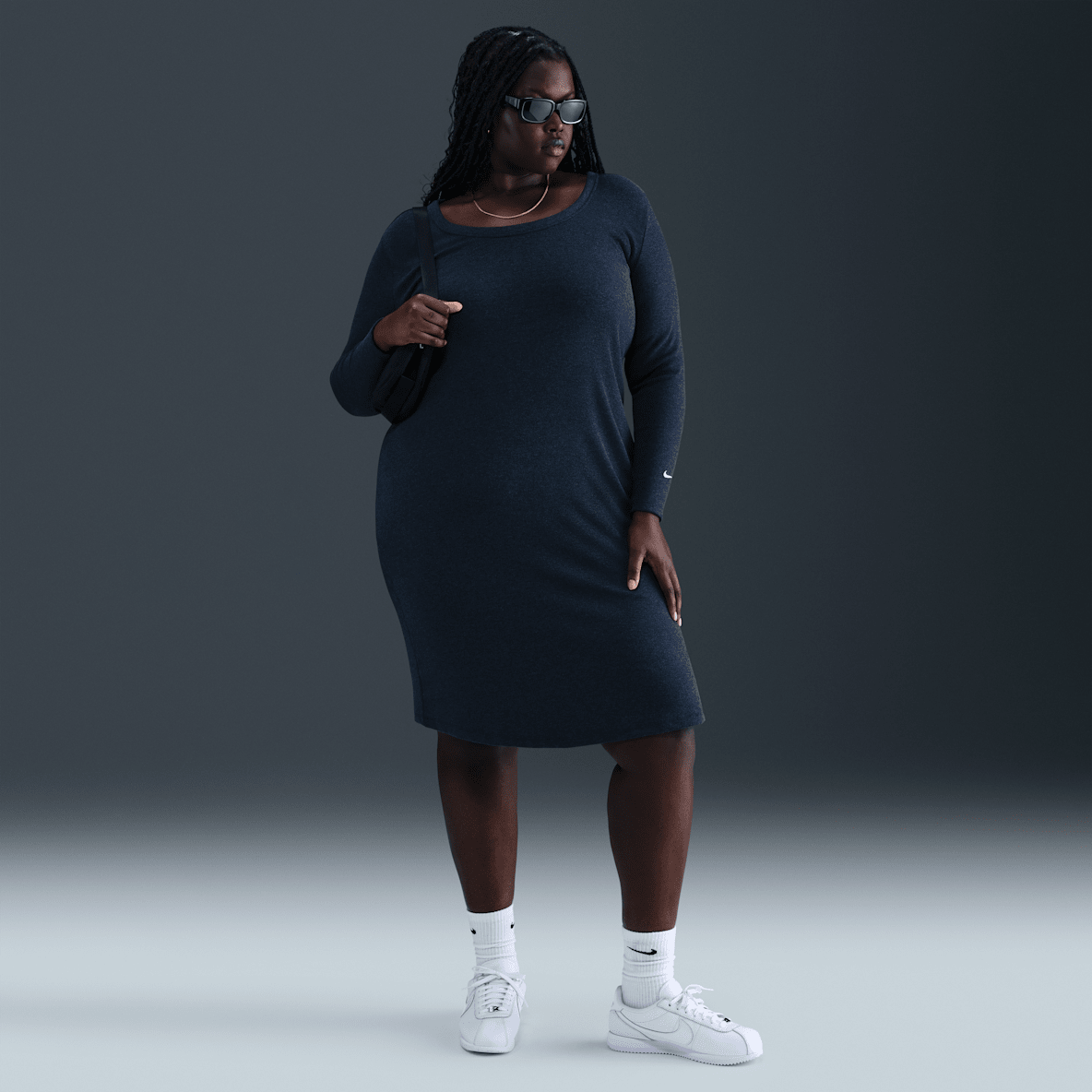 Nike Sportswear Chill Knit Women's Tight Long-Sleeve Midi Mini-Rib Dress (Plus Size)