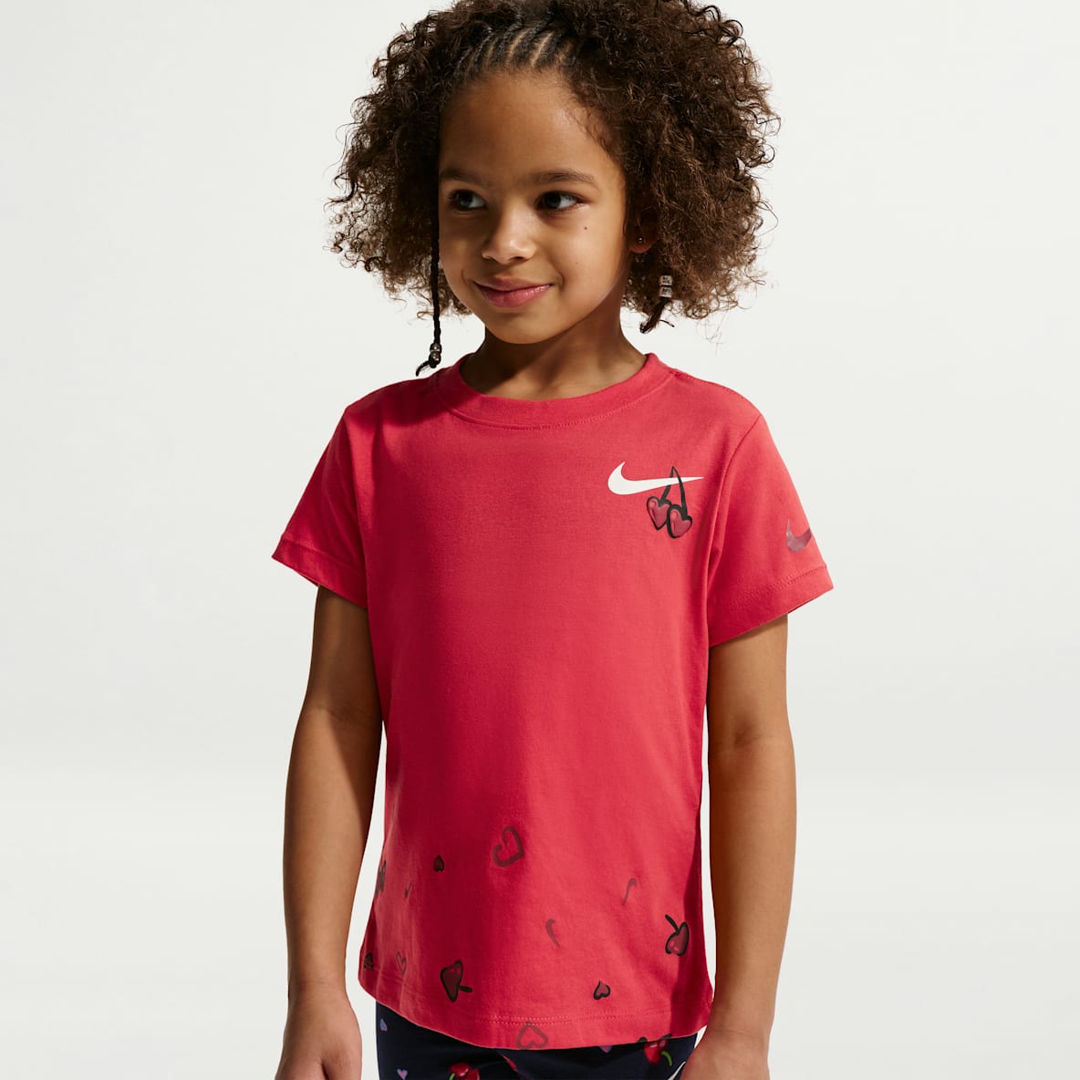 Nike Cherry Playera de corte redondo para niños talla pequeña