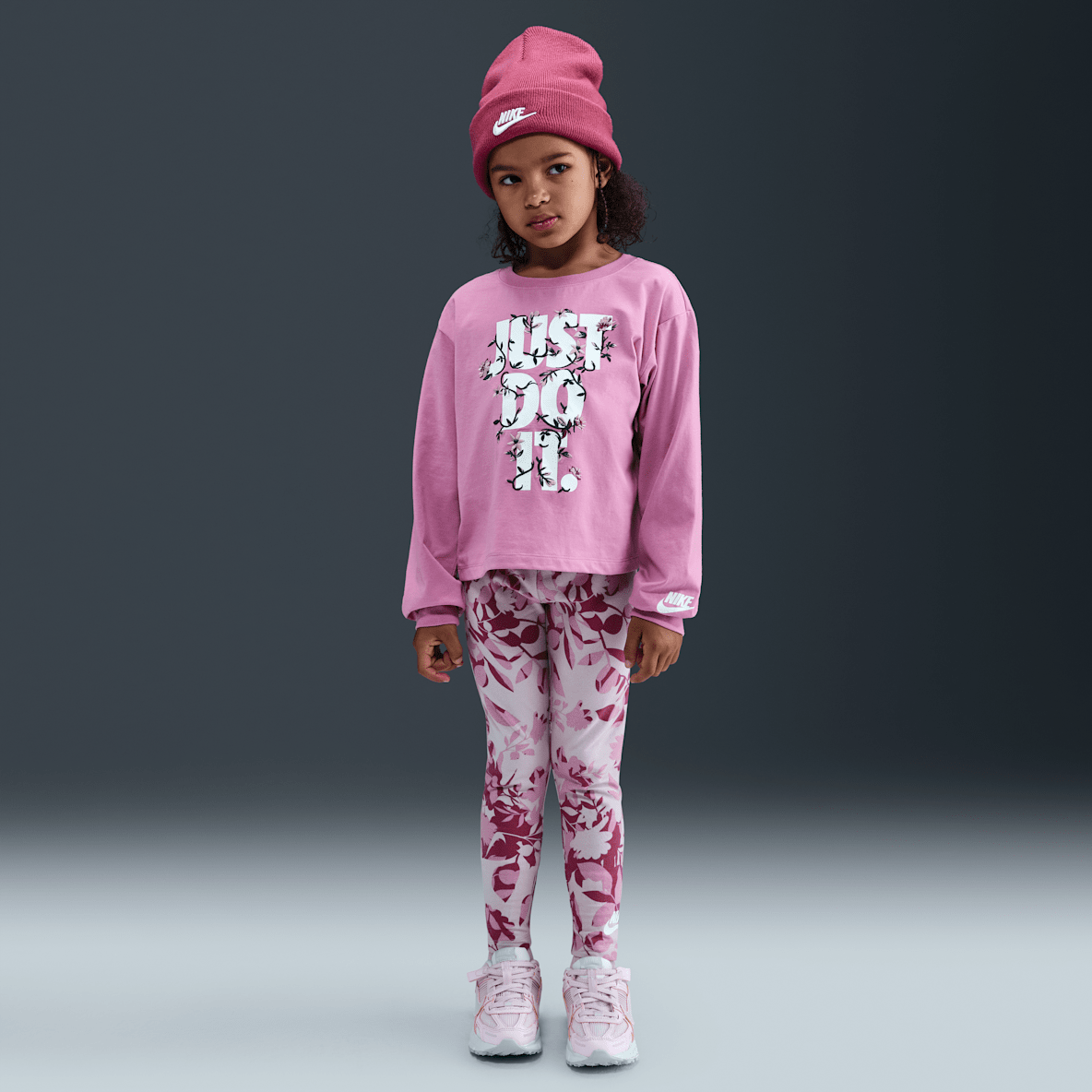 Nike Nike Little Kids' Printed Club Long Sleeve T-Shirt and Leggings Set