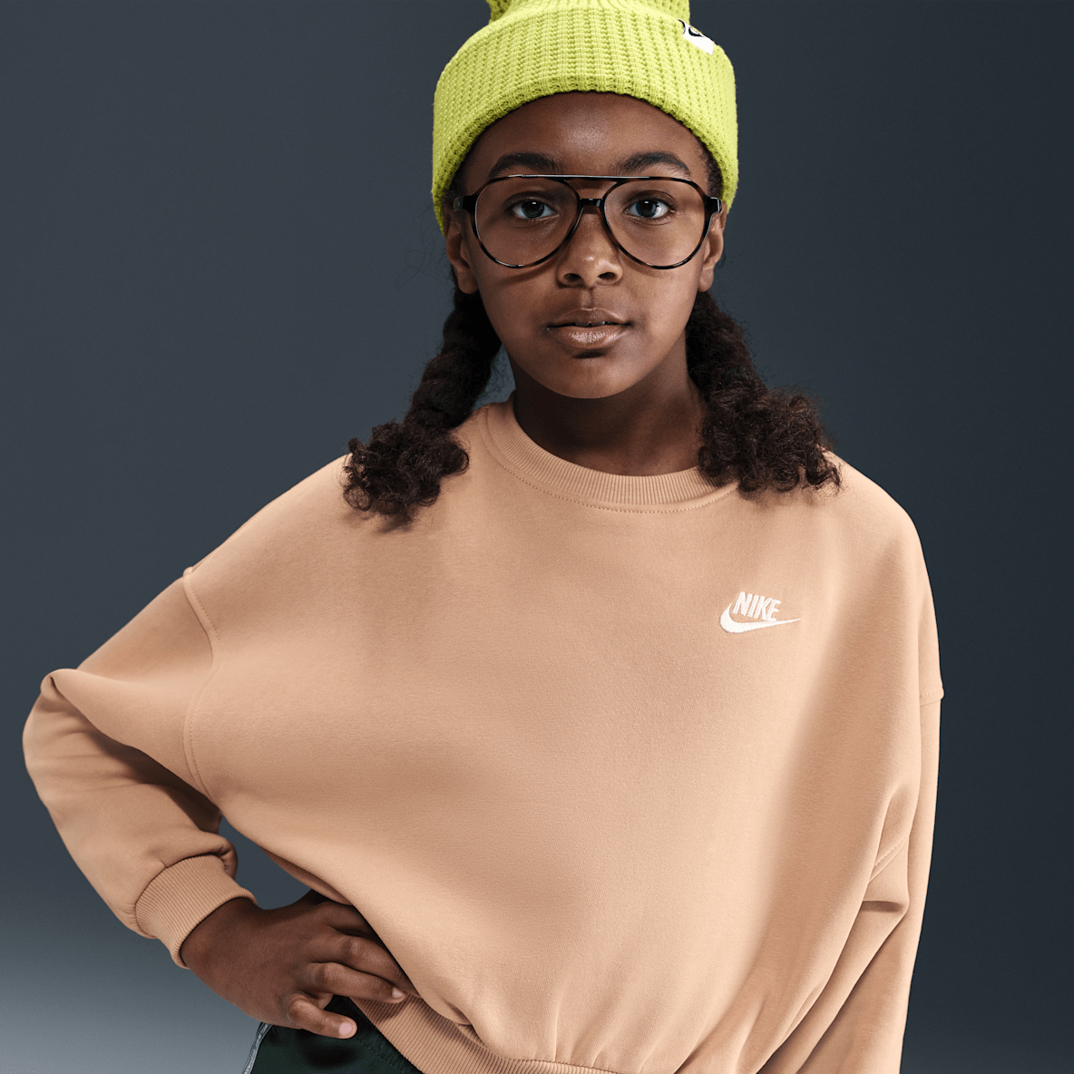 Nike Sportswear Club Fleece Nike Sportswear Club Fleece Girls' Boxy Crew-Neck Sweatshirt