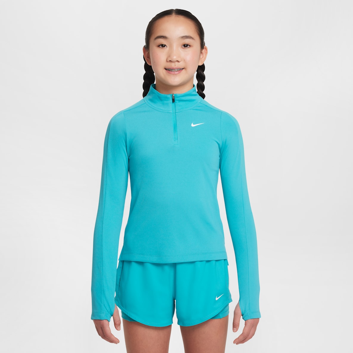 Nike Girls' Dri-FIT Long-Sleeve 1/4-Zip Top