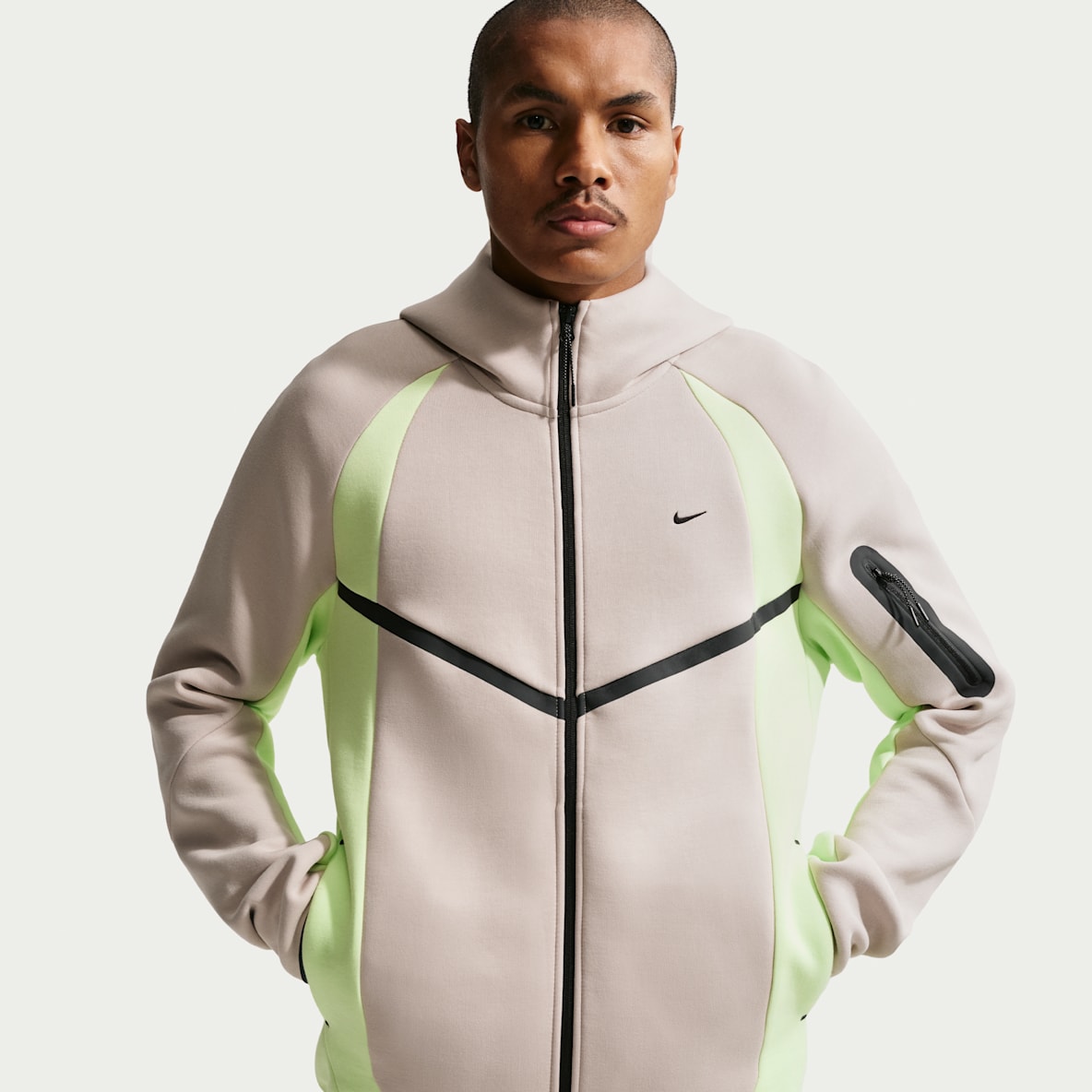 Nike Tech Chamarra Windrunner para hombre de tejido Fleece con cierre completo y bloques de color