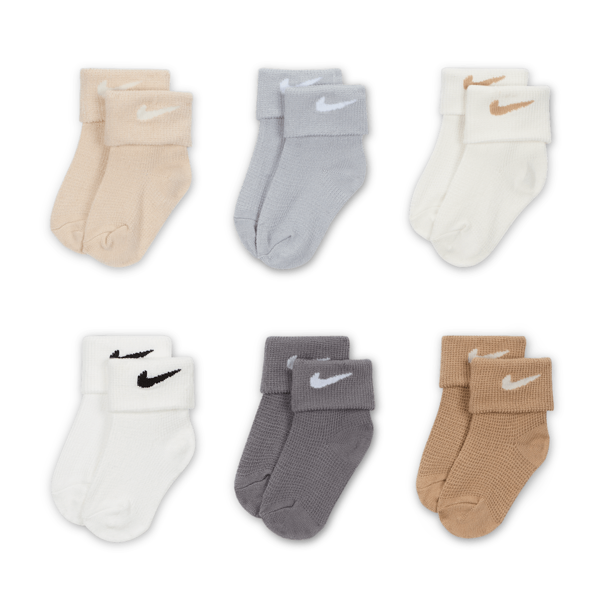 Nike Nike Calcetines de tejido Knit con diseño tipo waffle para bebé (6 pares)