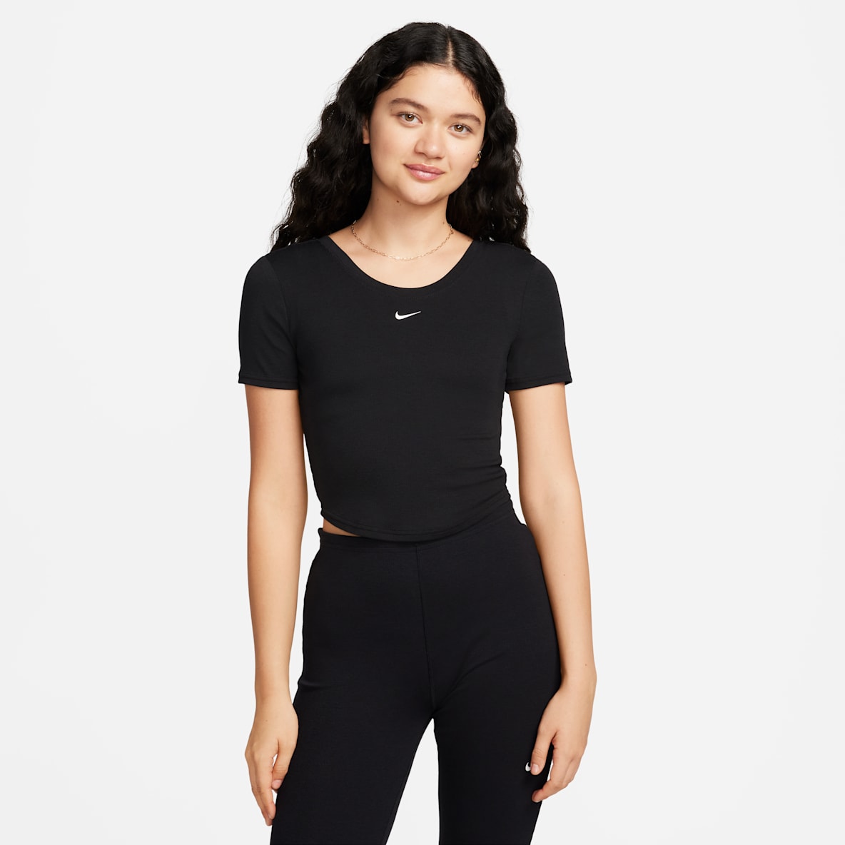 Nike Sportswear Chill Knit Nike Sportswear Chill Knit Women's Tight Scoop-Back Short-Sleeve Mini-Rib Top