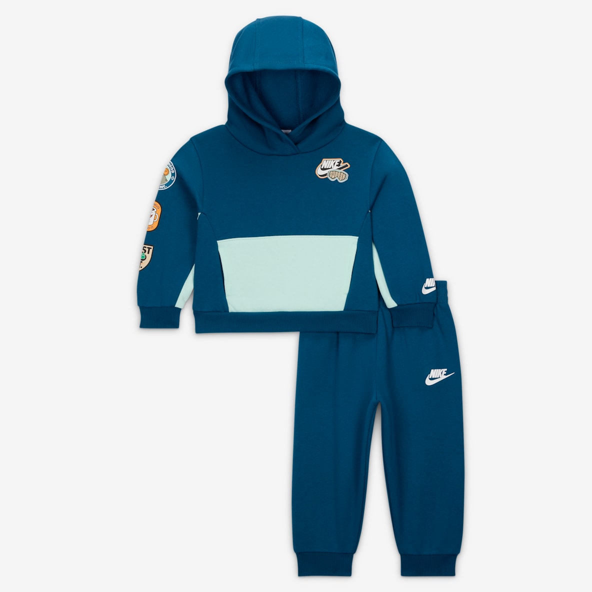 Nike Nike Conjunto de sudadera con gorro sin cierre y joggers de tejido Fleece para bebé (12-24 meses)