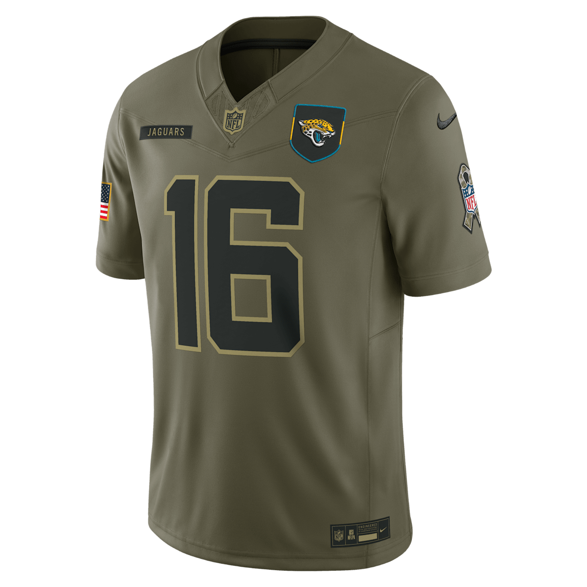 Trevor Lawrence Jacksonville Jaguars Salute to Service Trevor Lawrence Jacksonville Jaguars Salute to Service Men's Nike Dri-FIT NFL Limited Jersey
