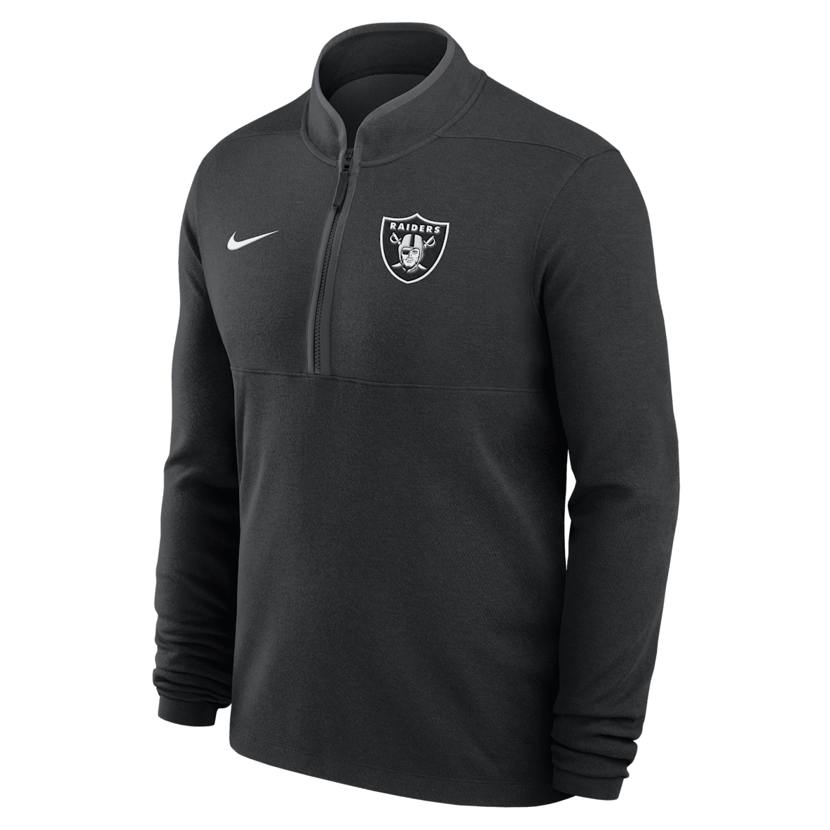 Las Vegas Raiders Logo Victory Men's Nike Dri-FIT NFL 1/2-Zip Long-Sleeve Top