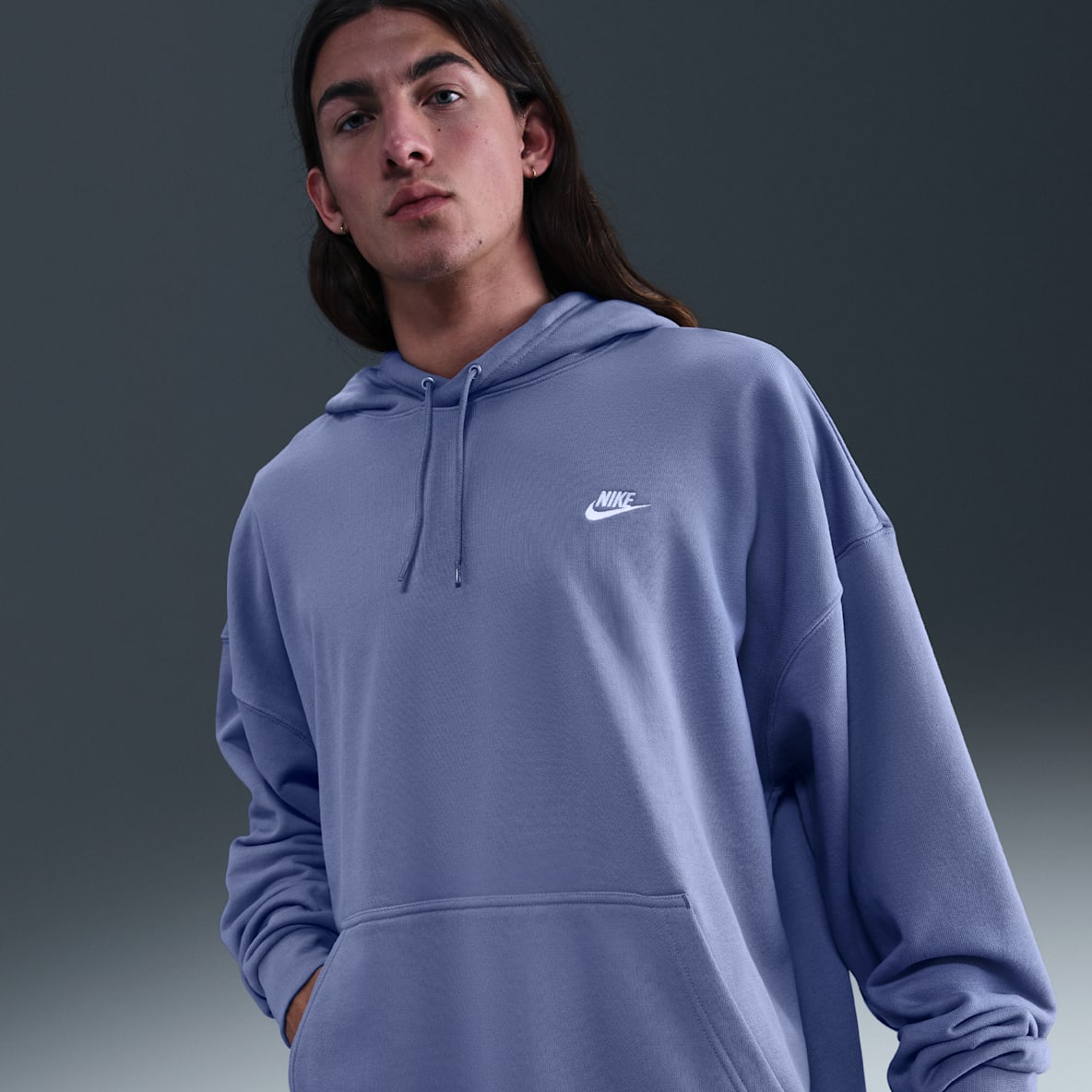 Nike Club Fleece Sudadera con gorro sin cierre de French Terry oversized para hombre