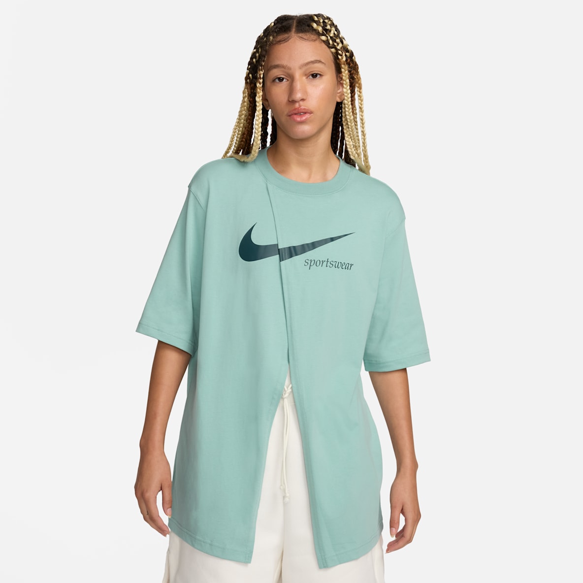 Nike Sportswear Collection Nike Sportswear Collection Women's Oversized Slit Short-Sleeve Top