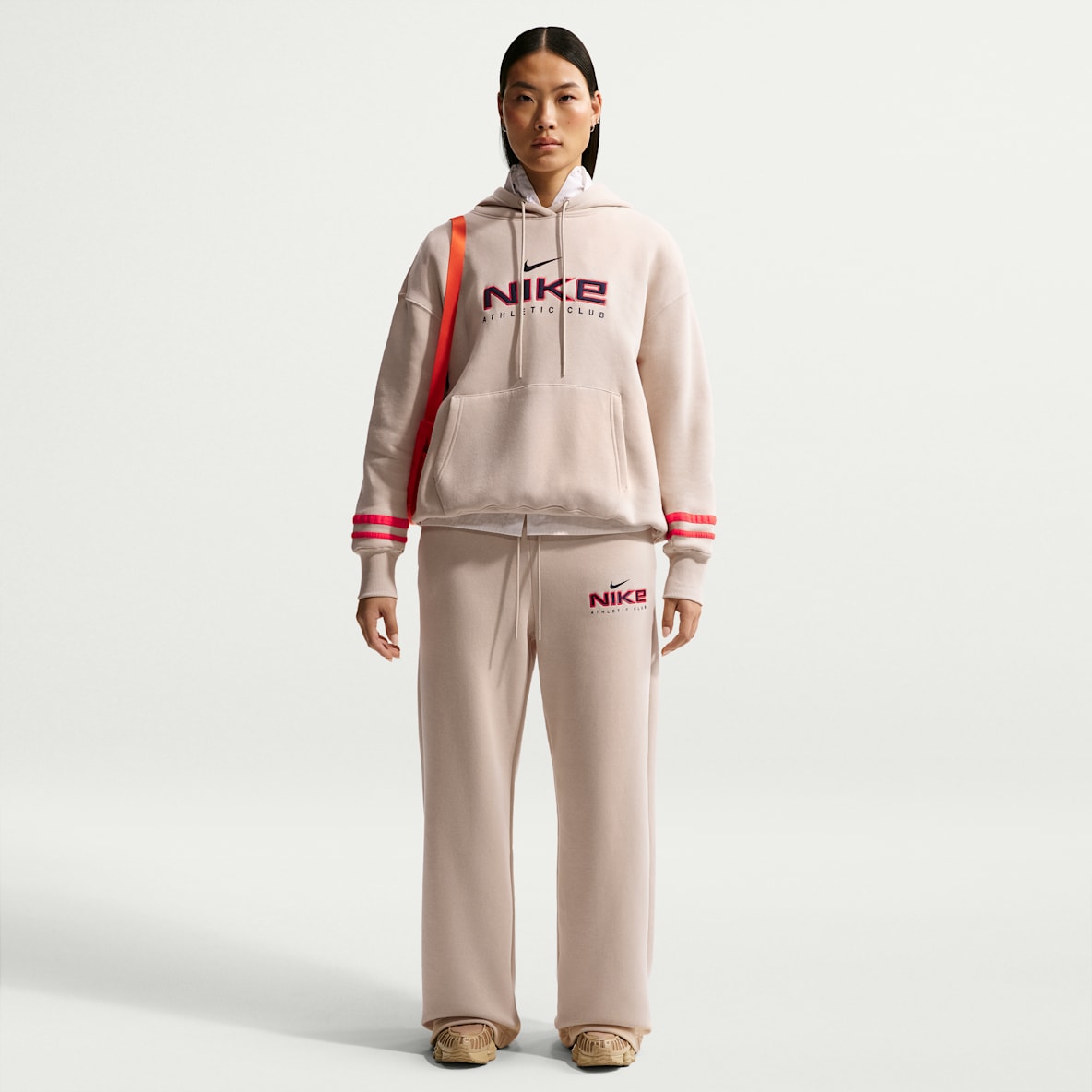 Nike Sportswear Calças de lã cardada de cintura subida para mulher