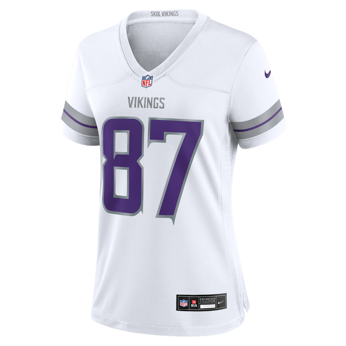 T.J. Hockenson de los Minnesota Vikings T.J. Hockenson de los Minnesota Vikings Jersey de fútbol americano Nike de la NFL Game para mujer