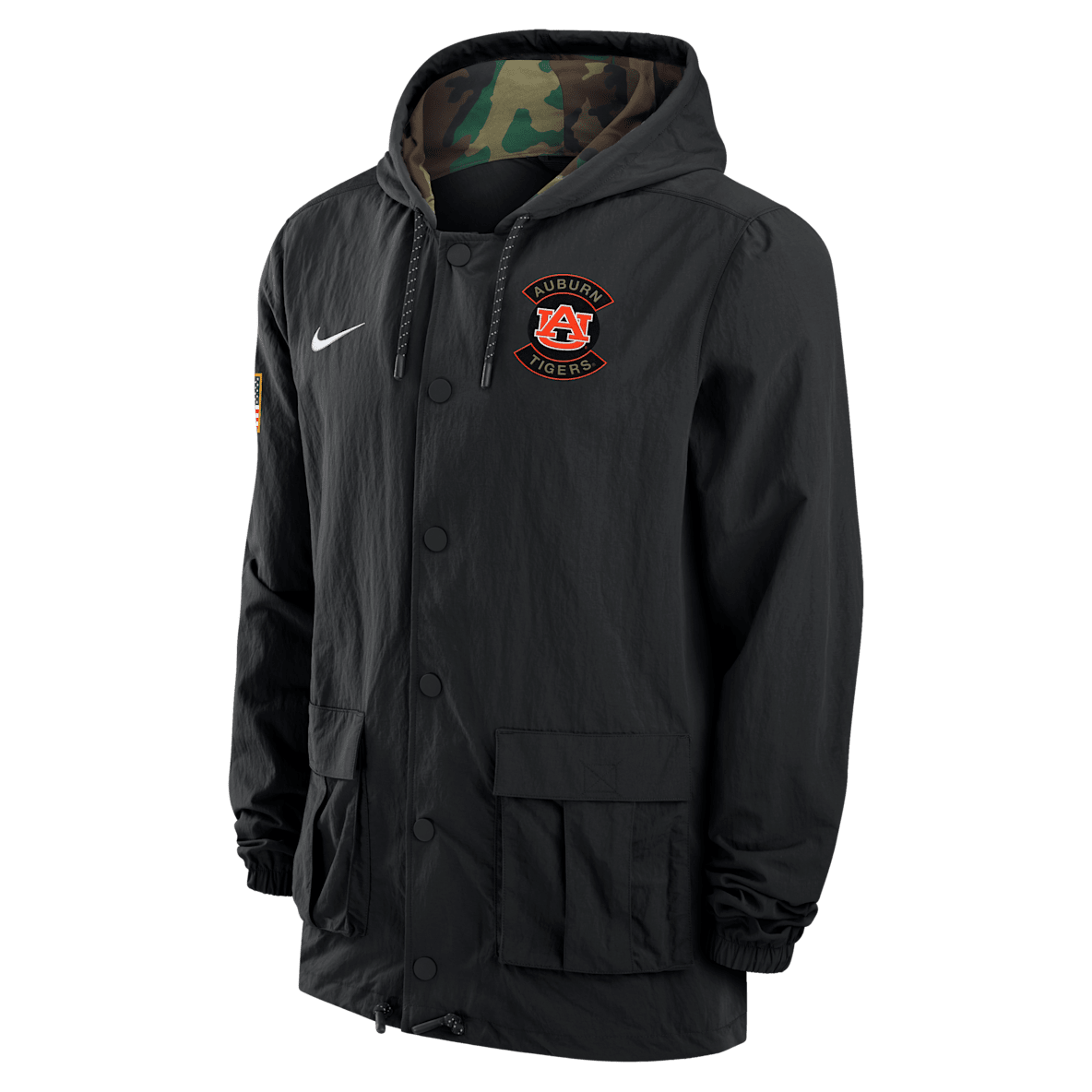 Auburn Men's Nike Full-Snap Hooded Military Jacket